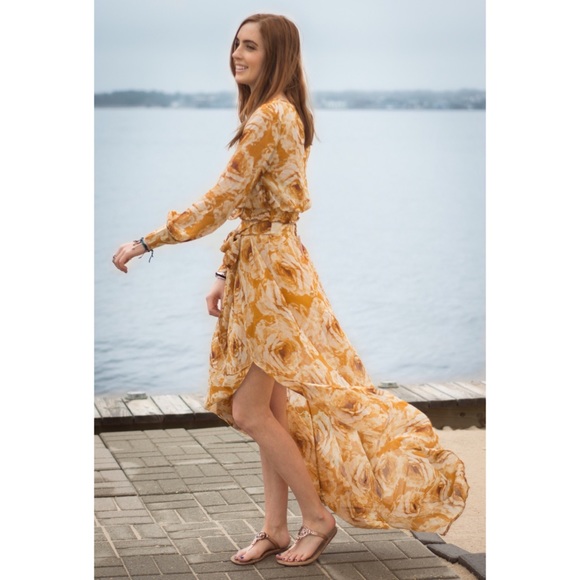 Two piece mustard dress - Picture 2 of 3